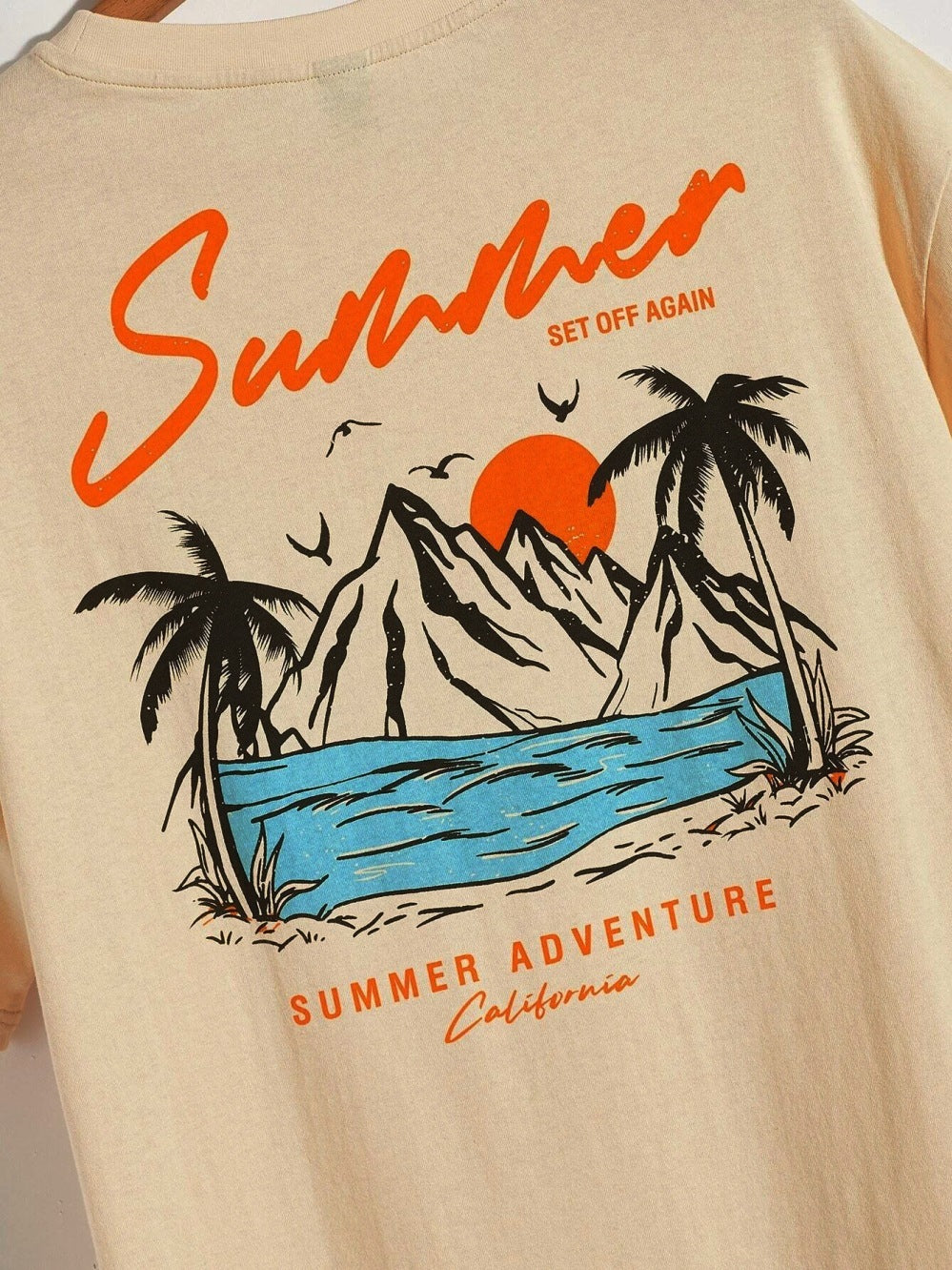Summer Departure Adventure California Men's T-shirt Cotton Loose