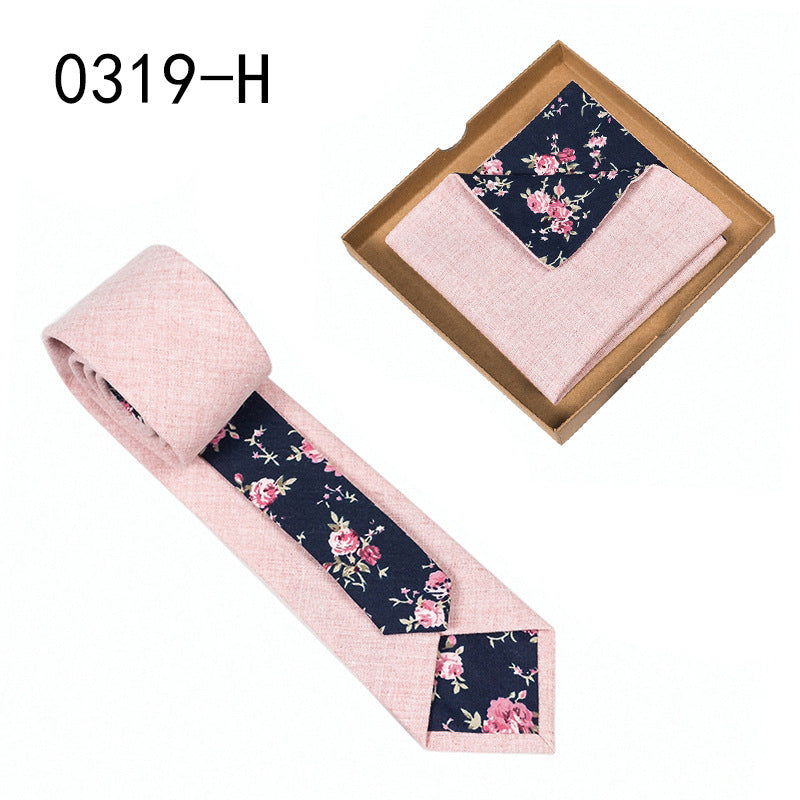 Men's Floral Print Tie and Pocket Square