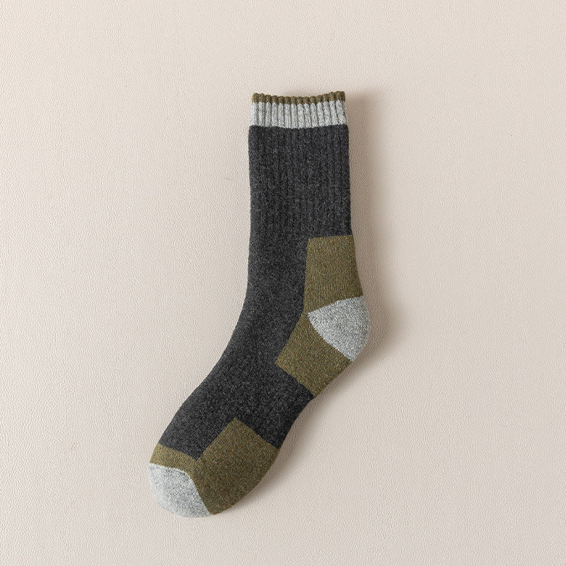 Men's Wool Fleece Lined Padded Warm Terry-loop Socks