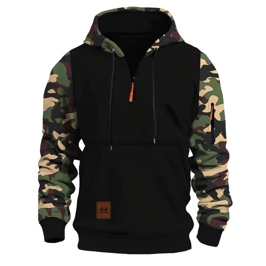 Men's Hooded Camouflage Zipper Sweater