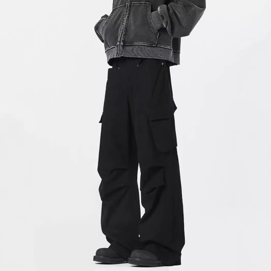 Retro Men's Straight Cargo Casual Pants