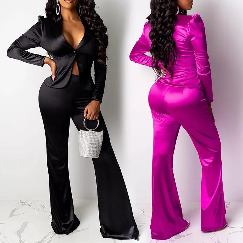 Women's Suit Wide Leg Pants Suit by GJG Denim