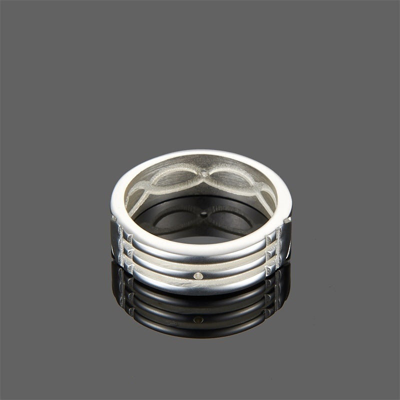 Simple And Fashionable Silver Gold Festive Ring For Men