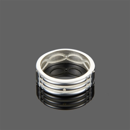 Simple And Fashionable Silver Gold Festive Ring For Men
