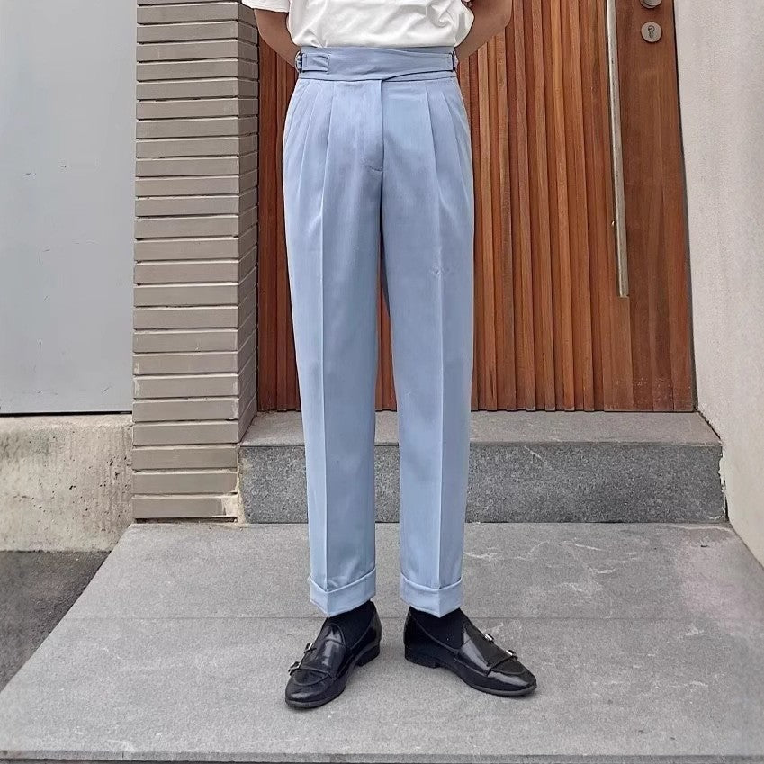 Men's Retro Business Casual Paris Buckle Pants