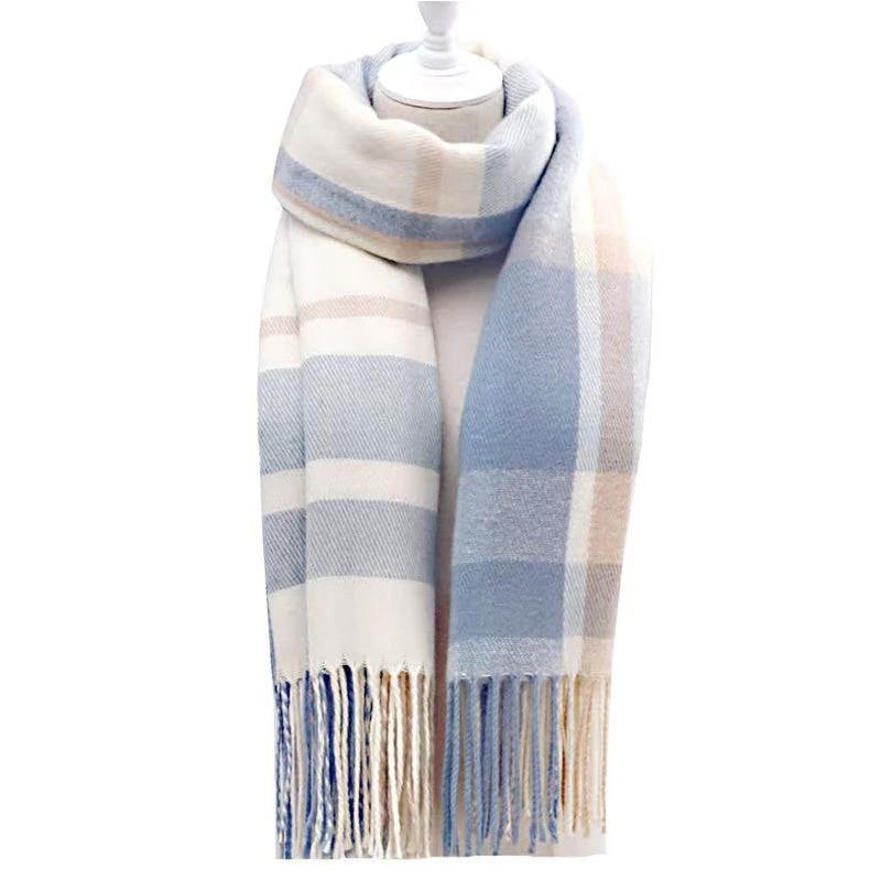 Couple Winter Scarf - Thick Warm Polyester Tassel Shawl Wrap, 180x70cm Unisex Scarves For Women & Men, Christmas Thanksgiving Gift by GJG Denim