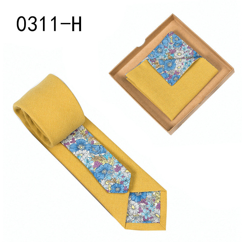 Men's Floral Print Tie and Pocket Square