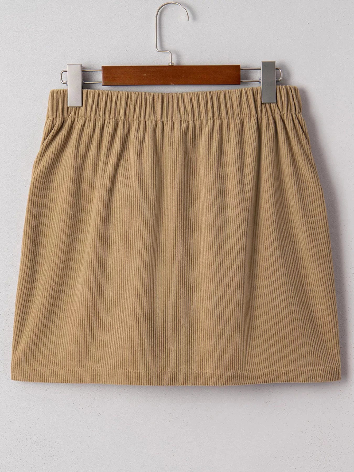 Corduroy Buttoned Front Mini Skirt by Lady Ros