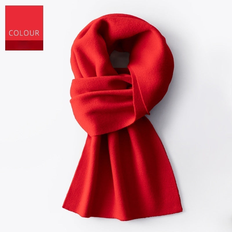 Men's Wool Winter Plaid Double-sided Scarf