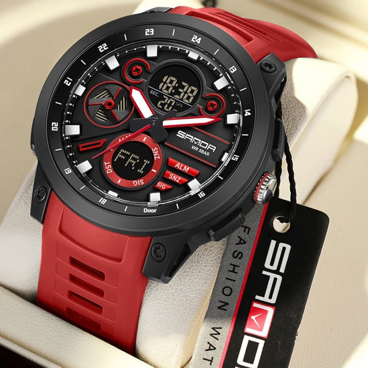 Sports Trend Multifunctional Waterproof Alarm Clock Reminder Electronic Watch For Men