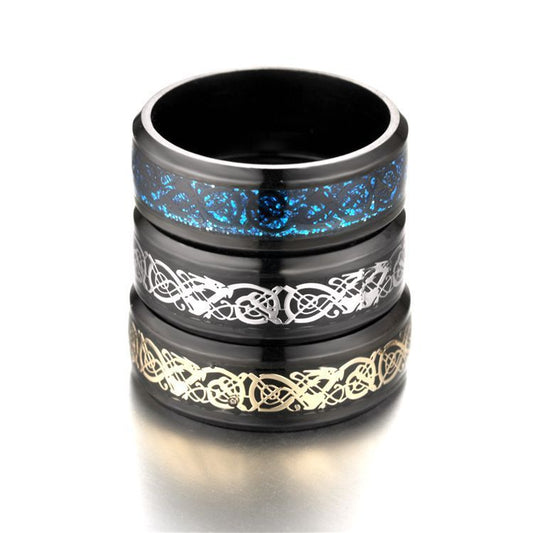 Men's Dragon Pattern Stainless Steel Rings