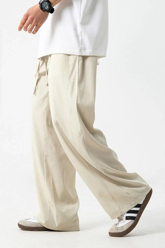 Men's Drawstring Wide Leg Pants