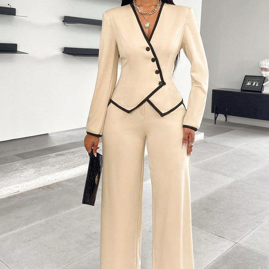 Single-breasted  Pants Suit