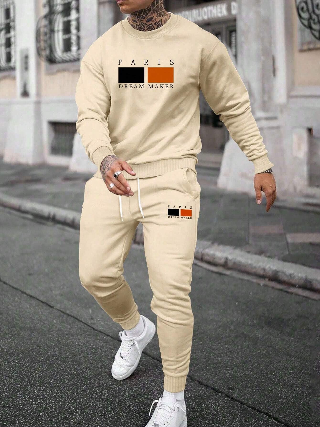 Round Neck Sweater Suit For Men