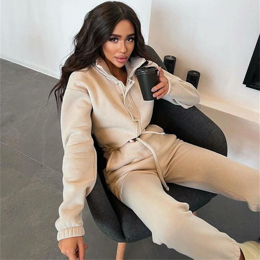 Stand-up Collar Cinched Leisure Jumpsuit