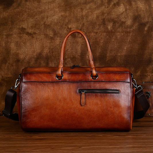 Men's Top Layer Leather Bag Handmade Retro Large Capacity