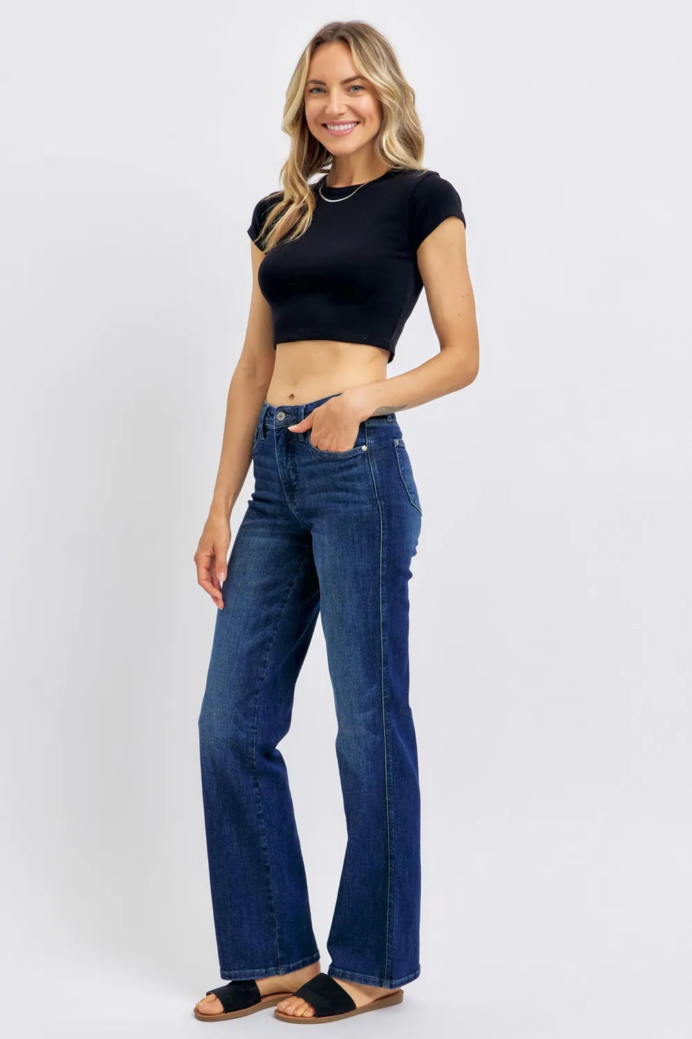 Judy Blue Full Size Tummy Control Straight Women Jeans Plus Size