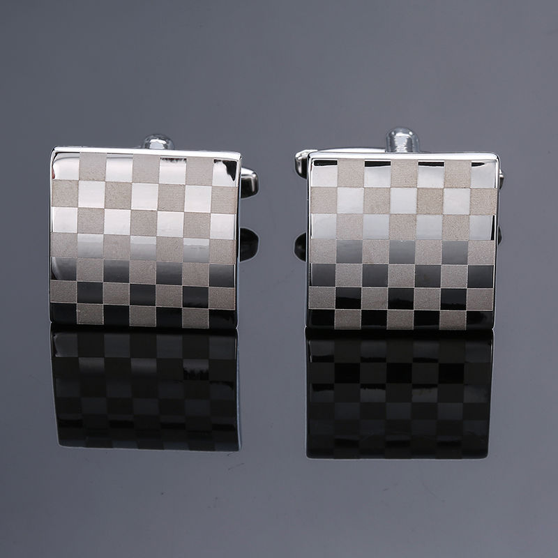 Copper Black Golden And Silver Laser Metal Cufflinks For Men