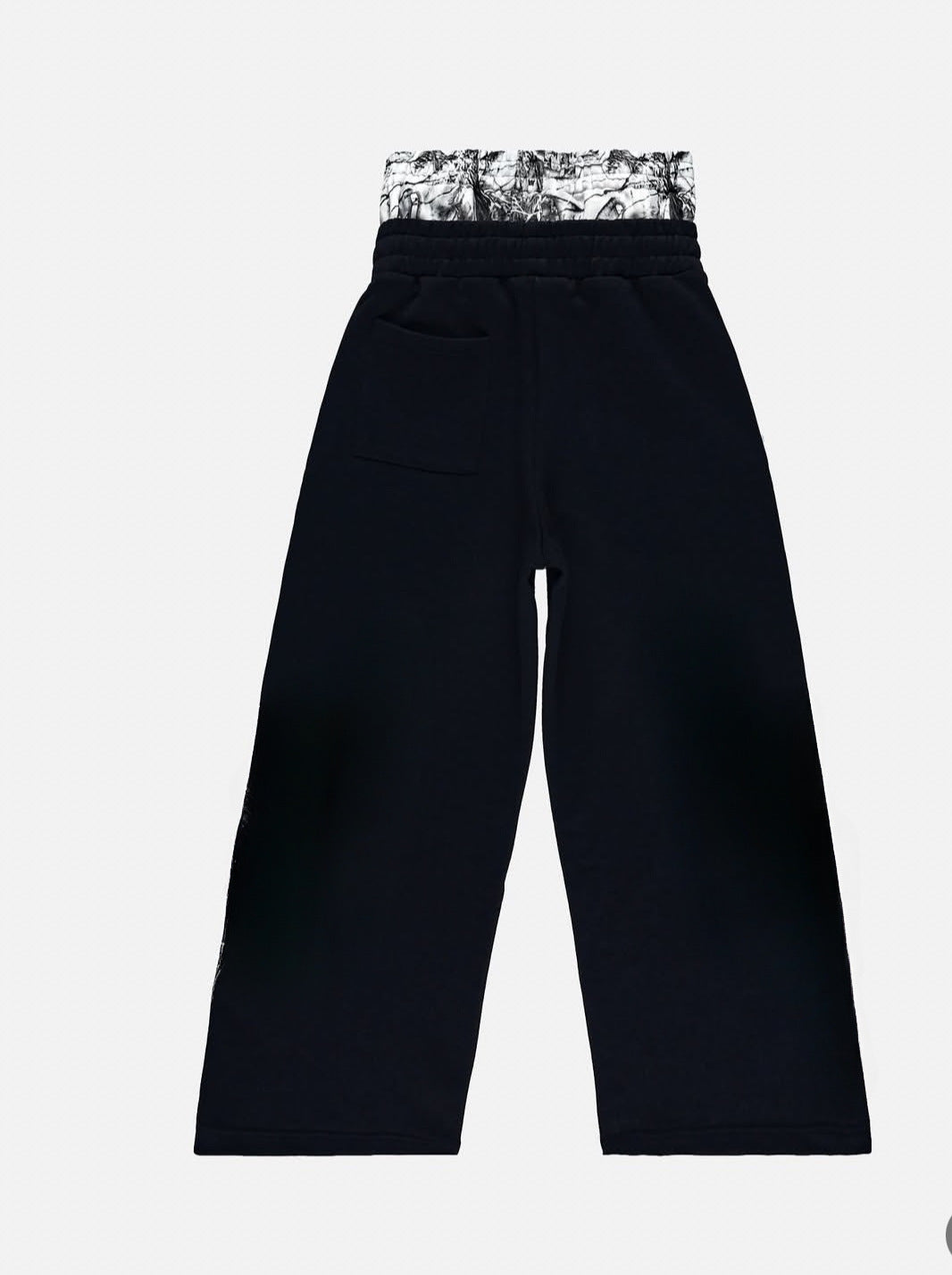 Men's Fake Two Pieces Loose Leisure Pants Double Waist Sweatpants