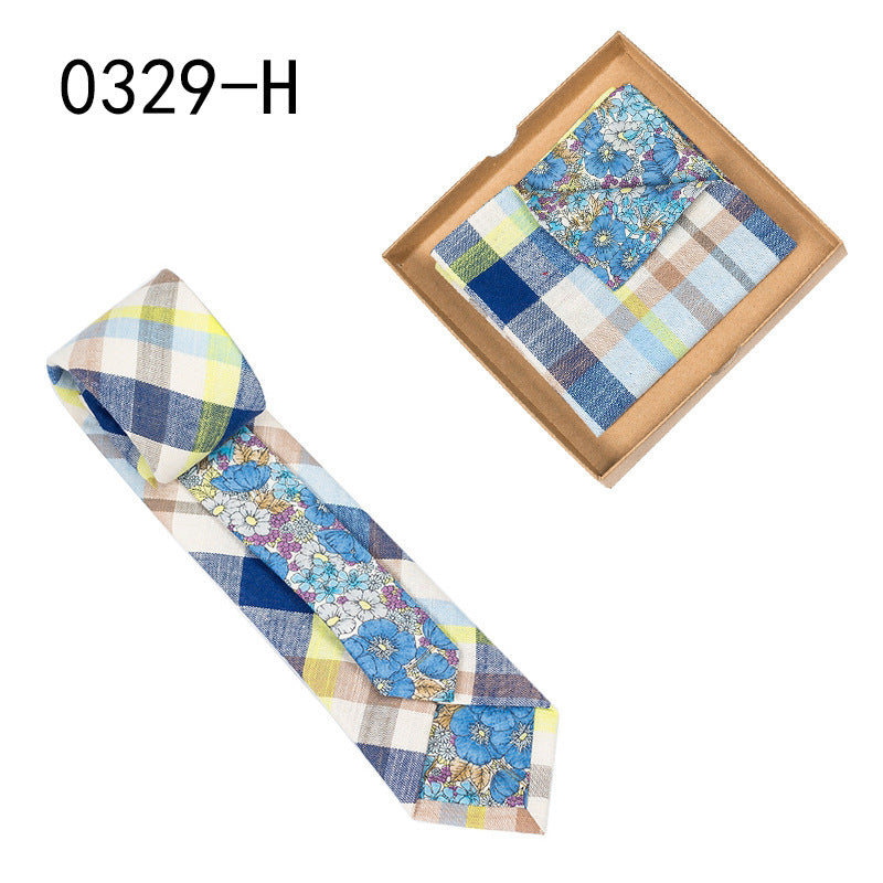 Men's Floral Print Tie and Pocket Square
