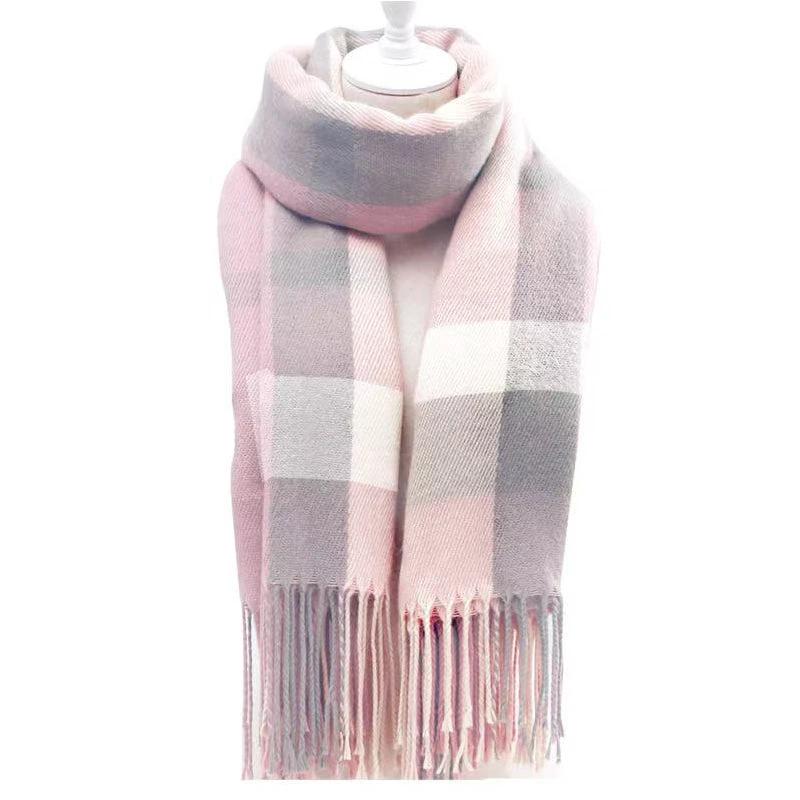 Couple Winter Scarf - Thick Warm Polyester Tassel Shawl Wrap, 180x70cm Unisex Scarves For Women & Men, Christmas Thanksgiving Gift by GJG Denim