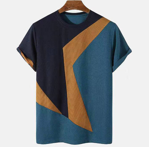 Striped 3D Printed Short Sleeve Shirt For Men