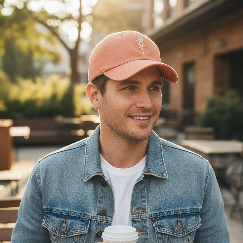 Men's Casual Simple Rose Washed Baseball Cap