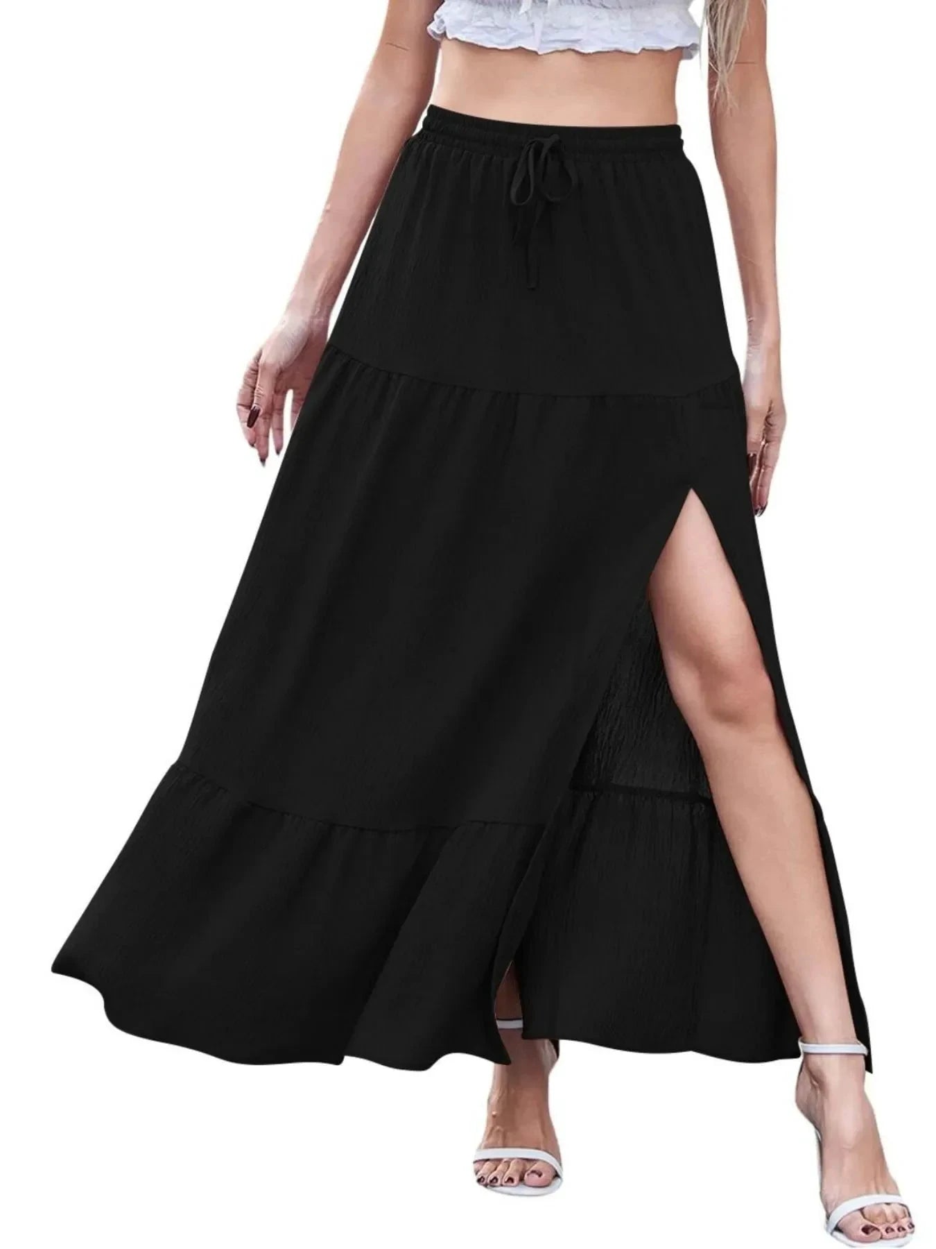 Full Size Slit Maxi Skirt Plus Size by Lady Ros