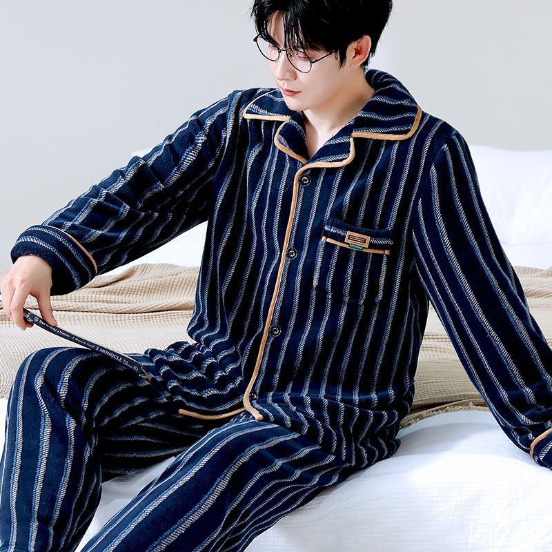 Men's Thick Fleece Pajama Set