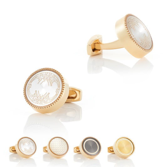 Men's Round CD Enamel Cufflinks