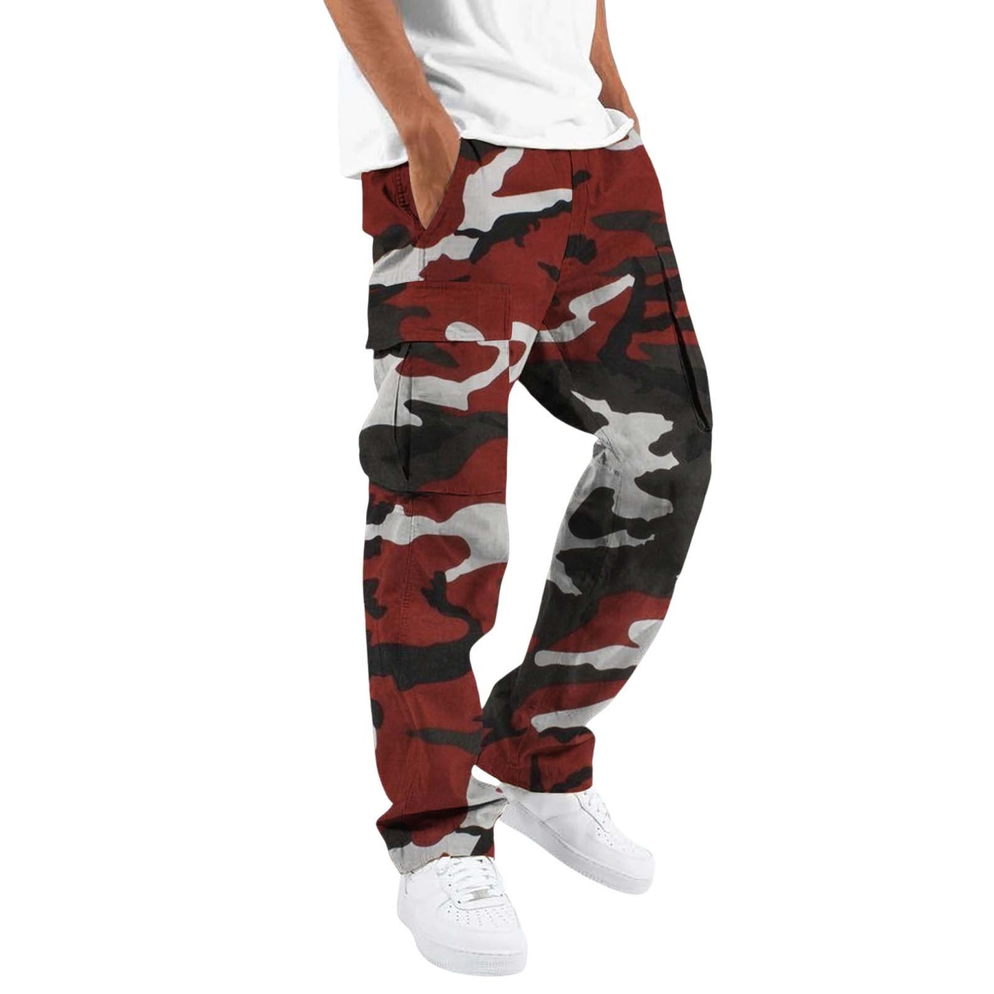 Fashion Camouflage cargo Men's Printing Fashion Outdoor Overalls Straight Rope Overalls Men's Clothing Men's Pants Casual
