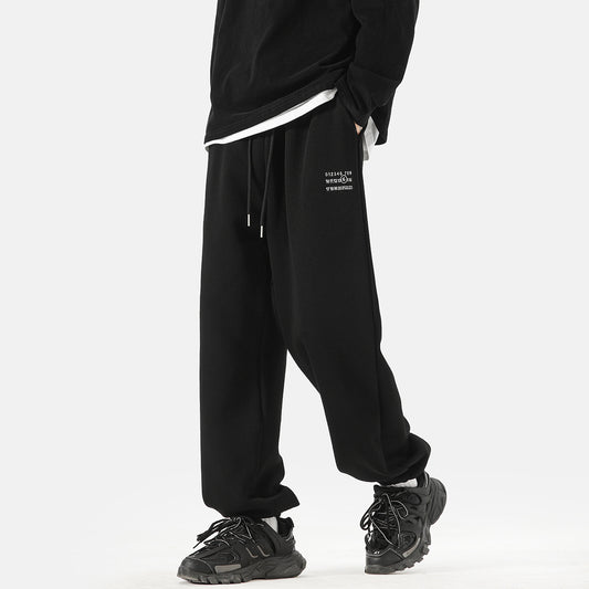 Men's Simple Digital Embroidery Loose Sports Sweatpants