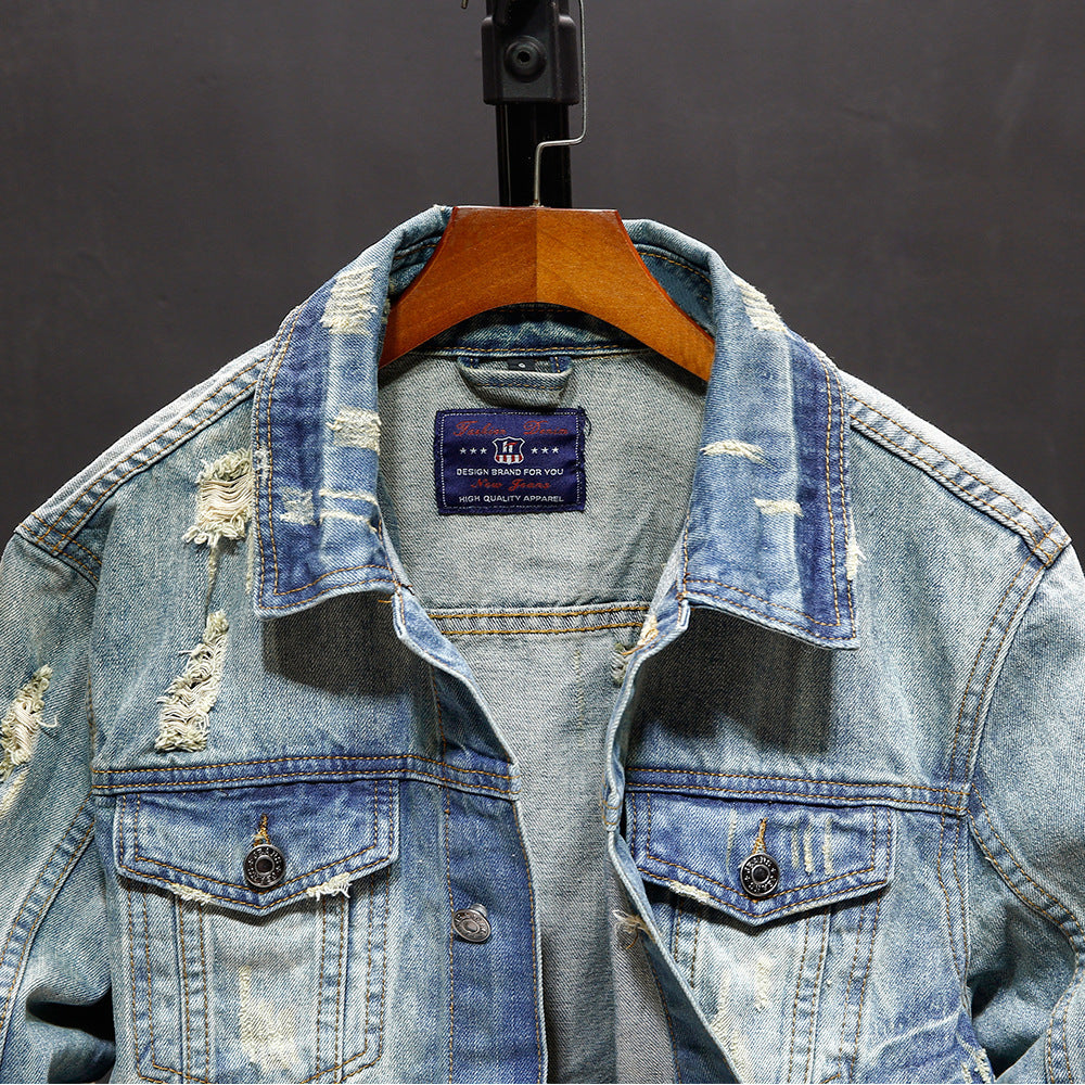 Men's Washed Denim Jacket Outerwear