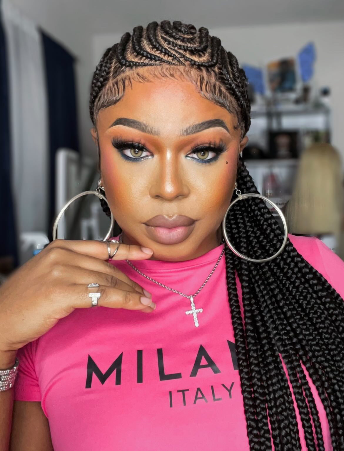 Feeding Braid Wig (Medium Brown Full Lace) Color 1B, Waist Length - Sharon