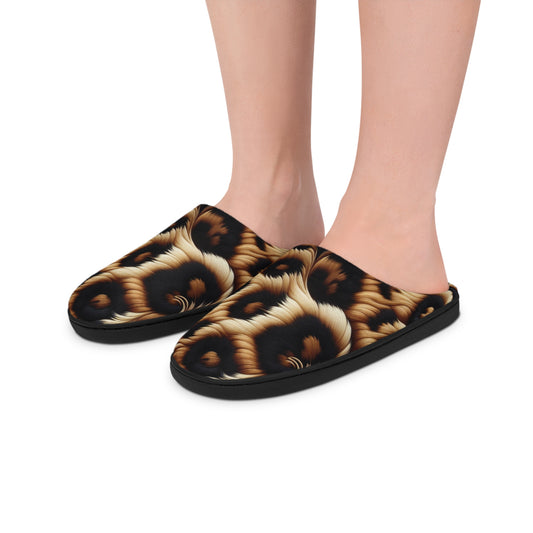 Chic Leopard Print Women's Indoor Slippers | Cozy Footwear, Home Relaxation, Gift for Her, Trendy House Slippers, Animal Print Decor