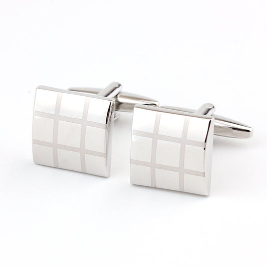 Men's Square Plaid Cufflinks