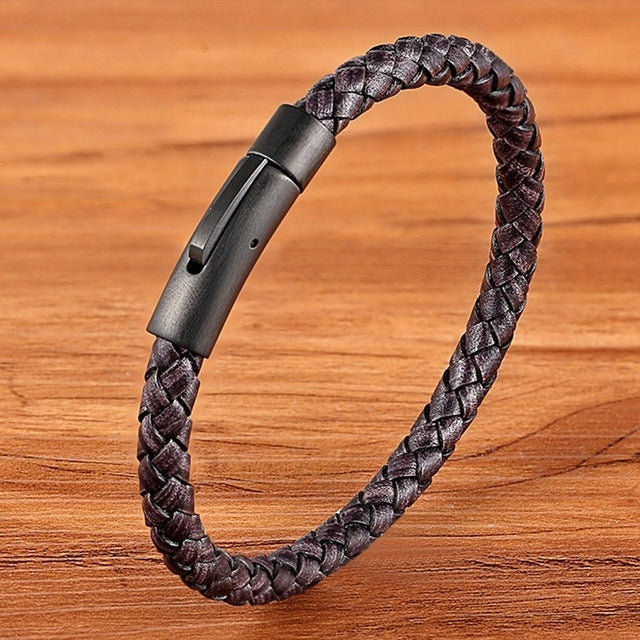 Men's Braided Stainless Steel Clasp Bracelet