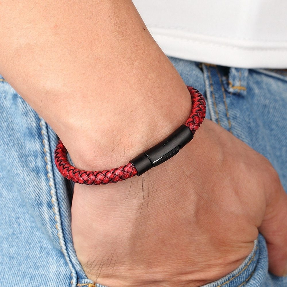 Men's Braided Stainless Steel Clasp Bracelet