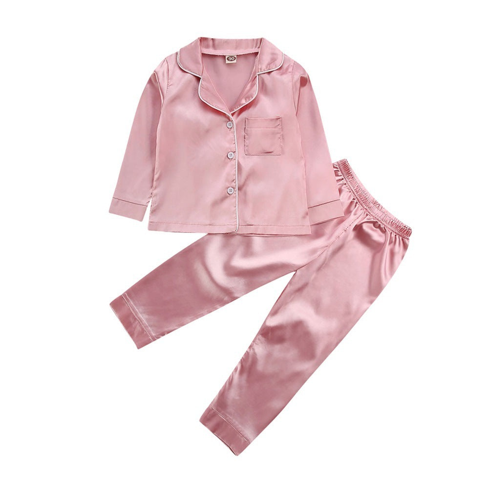 Pure Color Children's pajamas Casual Fashion Suit