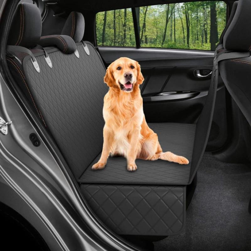 Dog Car Seat Cover View Mesh Pet Carrier Hammock Safety Protector Car Rear Back Seat Mat With Zipper And Pocket For Travel by GJG Denim