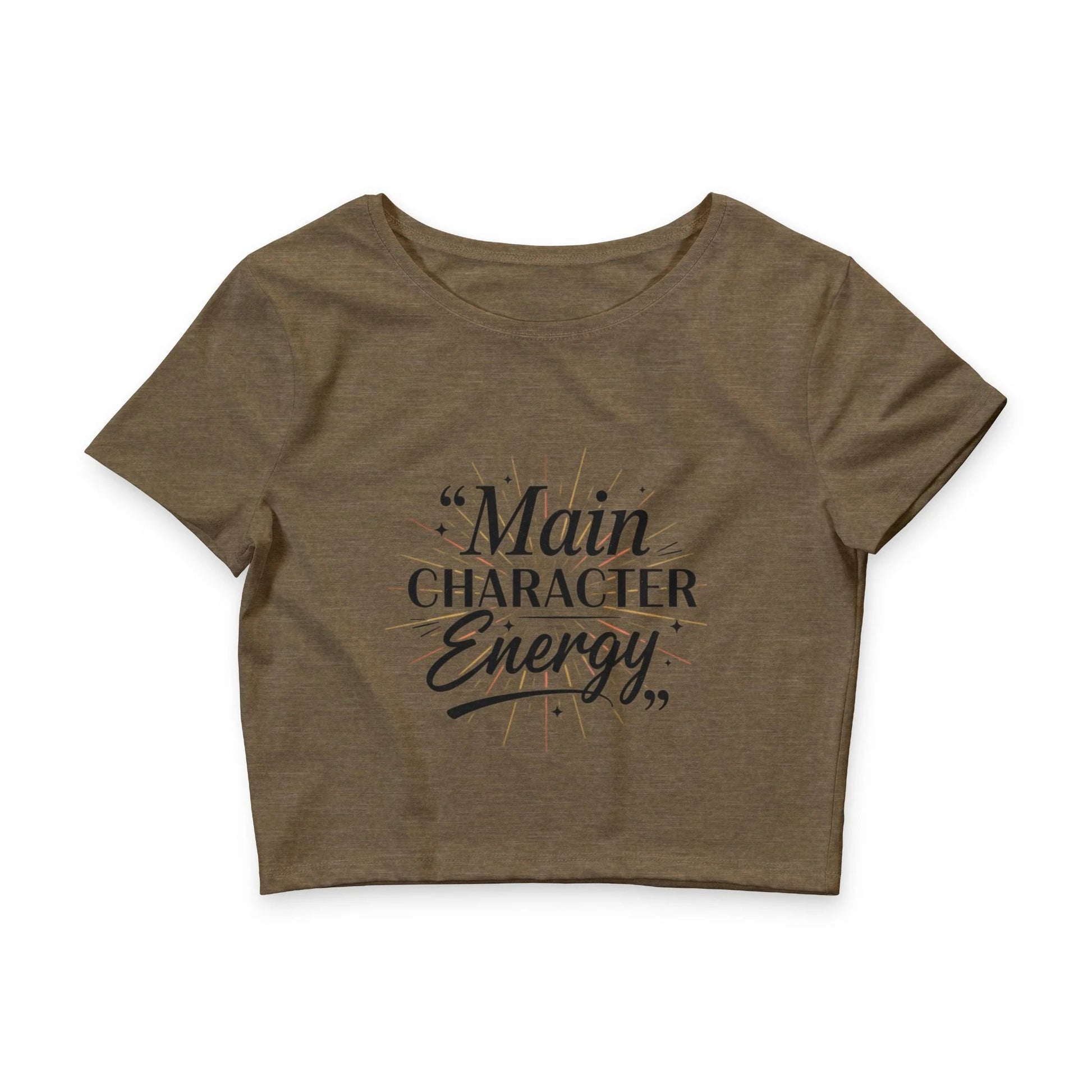 Main Character Energy Crop Tee — Women’s Cropped Graphic Tee by Printify