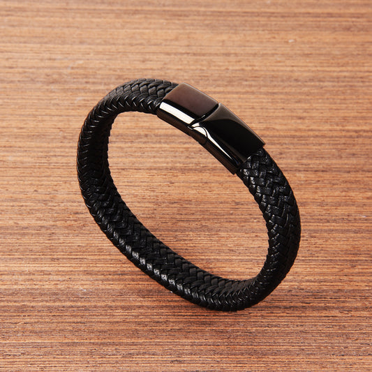 Classic Men's Faux Leather Bracelet