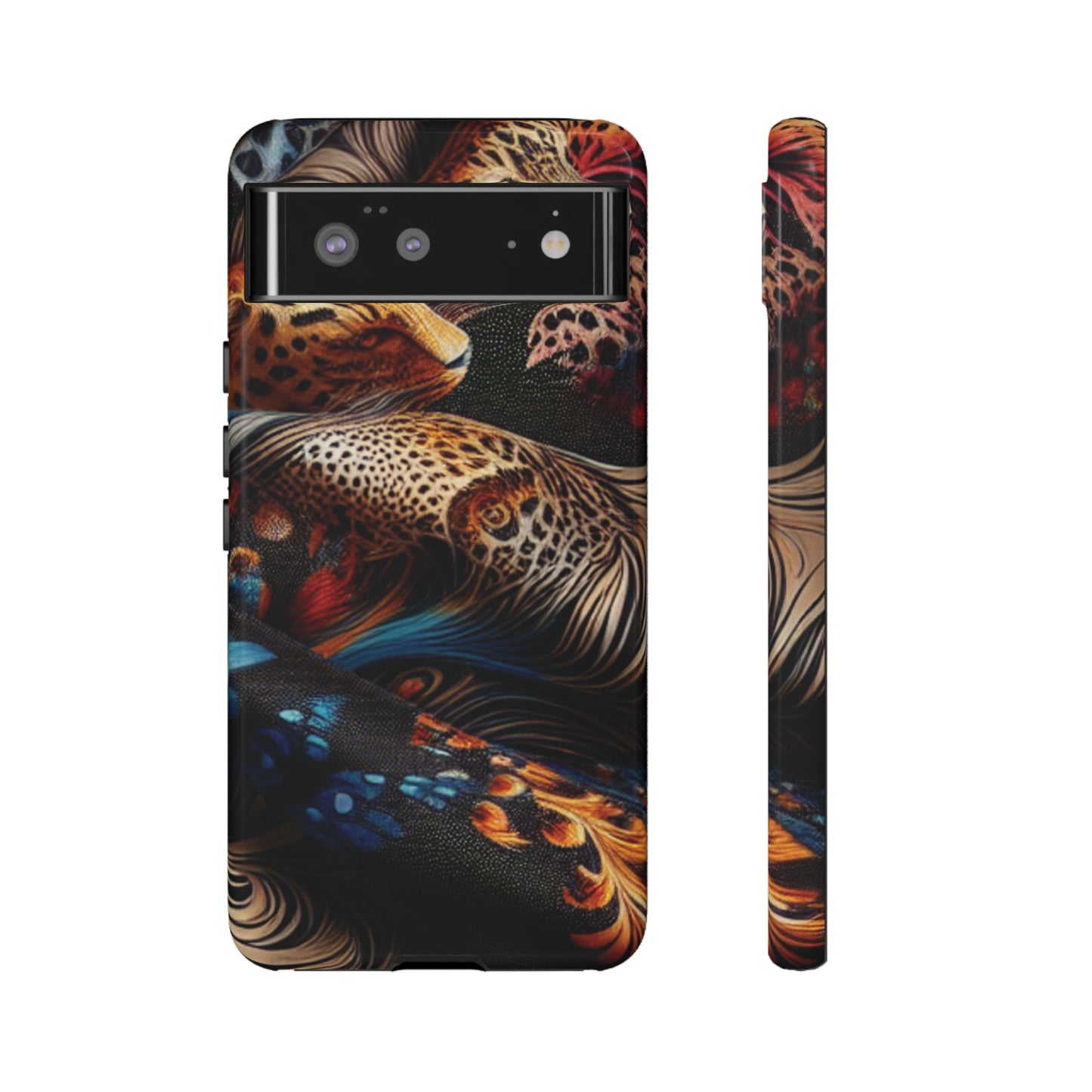Stylish Tough Phone Case with Elegant Black and Gold Design