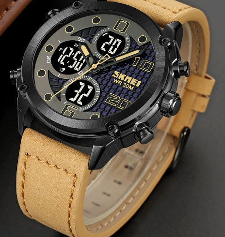 Outdoor Sports Men's Electronic Watch Dual Movement Multifunctional