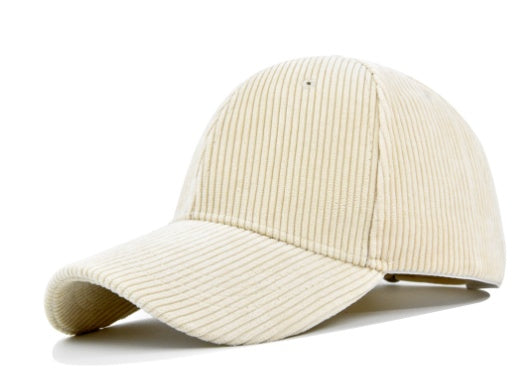 Versatile Curved Brim Corduroy Hat