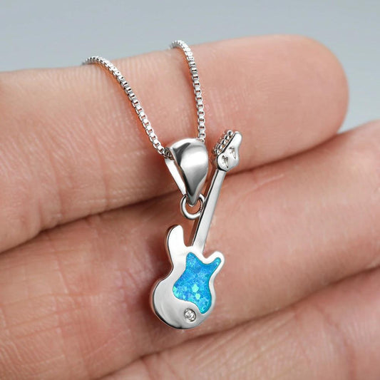 Men's Blue Opal Guitar Necklace by GJG Denim