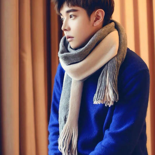 Men's Cashmere Color Matching Scarf