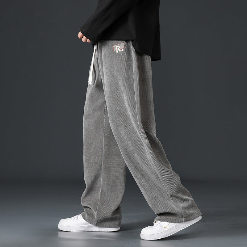 Men's Velvet Wide Leg Loose Sweatpants