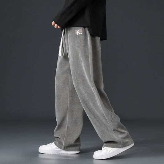 Men's Velvet Wide Leg Loose Sweatpants