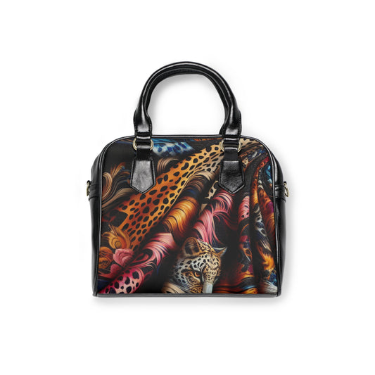 Vibrant Leopard Print Shoulder Handbag - Trendy Tote for Fashion Lovers